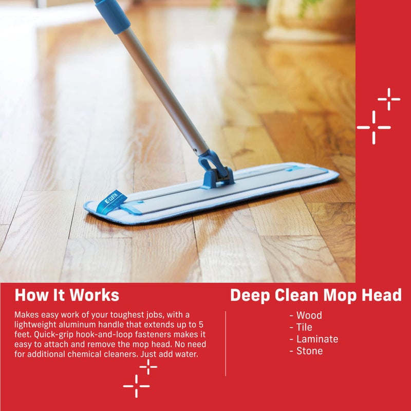 E-Cloth Microfiber Mop Head Replacement - Reusable Microfiber Mop Pads, Washable Floor Cleaning Pads, Multi-Surface Wet Mopping Cloths, Compatible with E-Cloth Deep Clean Mops - 1 Pack - Image 2